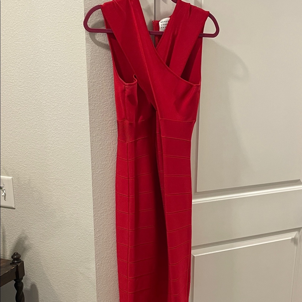 Herve Leger Striking Red Dress - Picture 2 of 4
